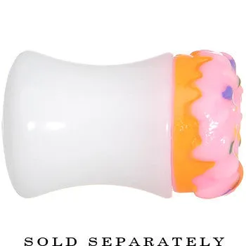 0 Gauge Pink Frosted Doughnut Saddle Plug