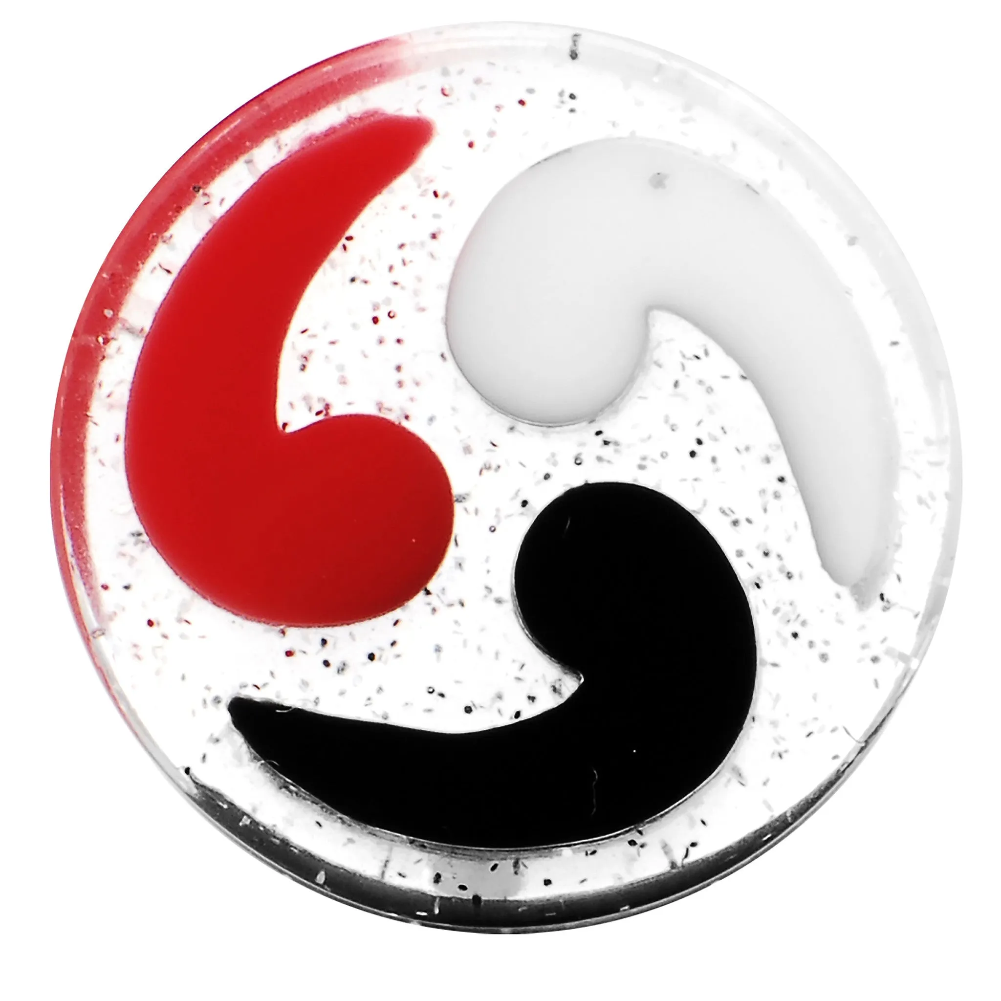 20mm Black Red White Quotation Symbol Saddle Plug
