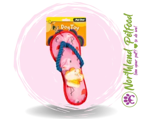 28CM Interactive Squeaky Flamingo Thong with Rope Dog Toy
