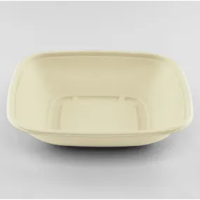 32oz PFAS Free Bagasse Square Bowl, Natural - 300 pcs