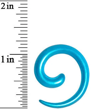 4 Gauge Azure Blue Metallic Pearl Acrylic Spiral Taper