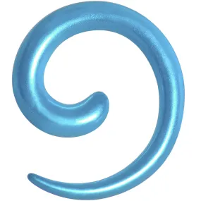 4 Gauge Azure Blue Metallic Pearl Acrylic Spiral Taper