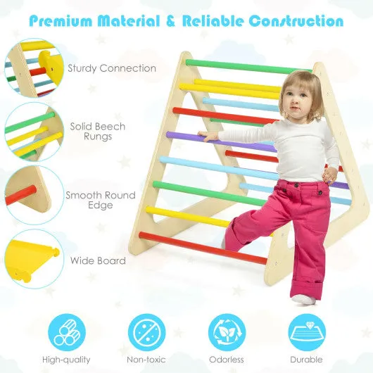 5 in 1 Kids Triangle Climber Play Gym Set With 2 Ramps