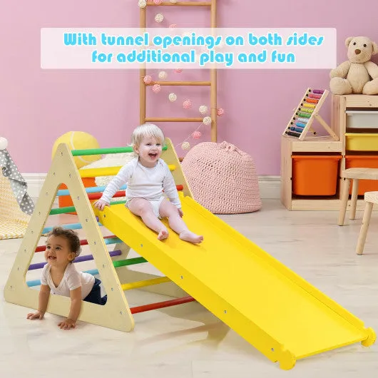 5 in 1 Kids Triangle Climber Play Gym Set With 2 Ramps