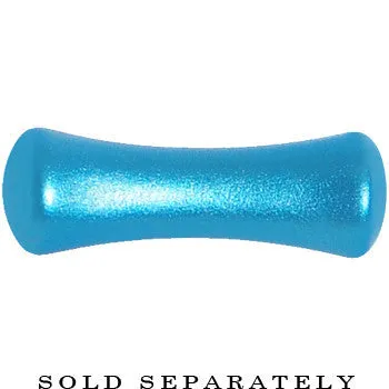 8 Gauge Azure Blue Metallic Pearl Acrylic Saddle Plug