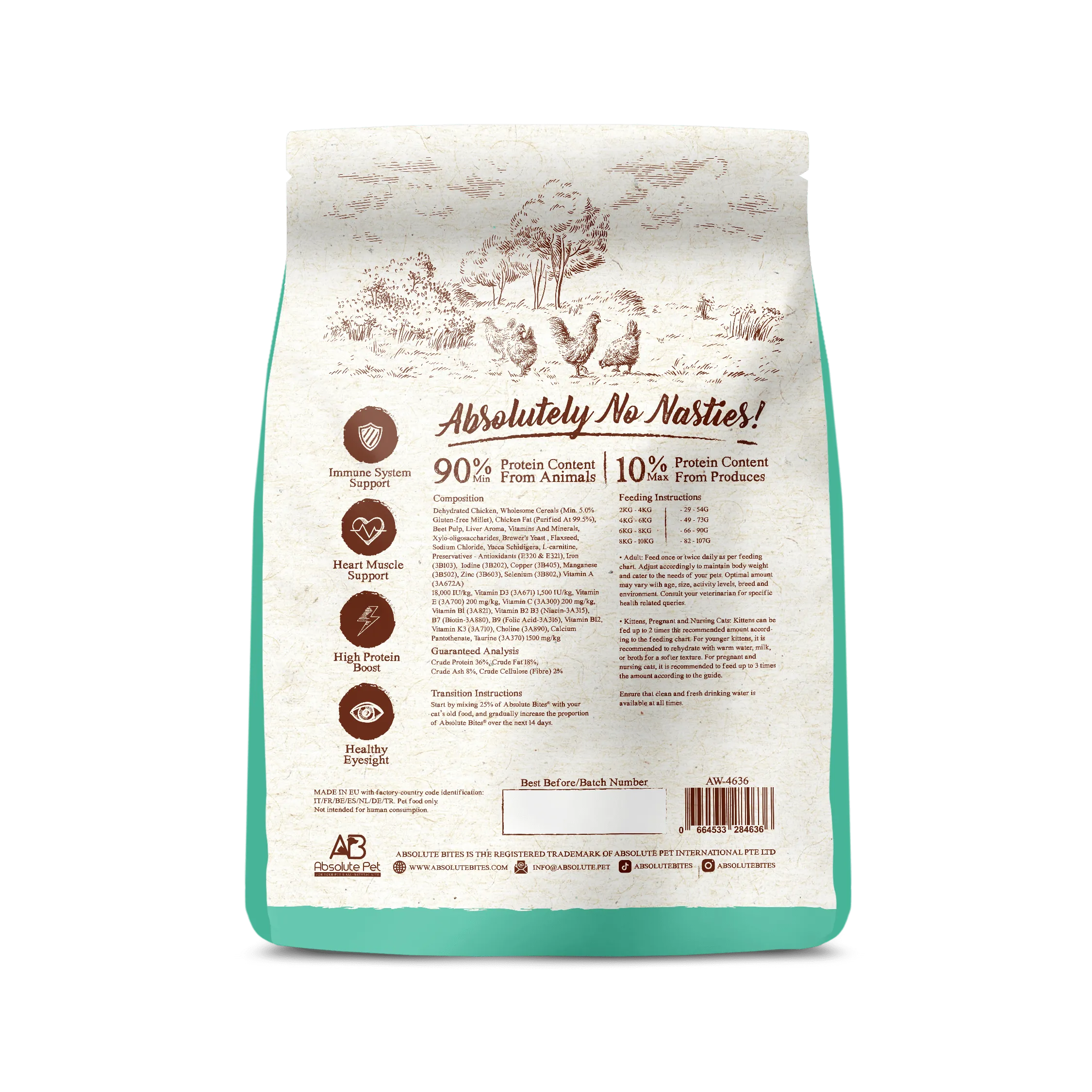 Absolute Bites Wild Age Dry Cat Food - Chicken (12lbs)