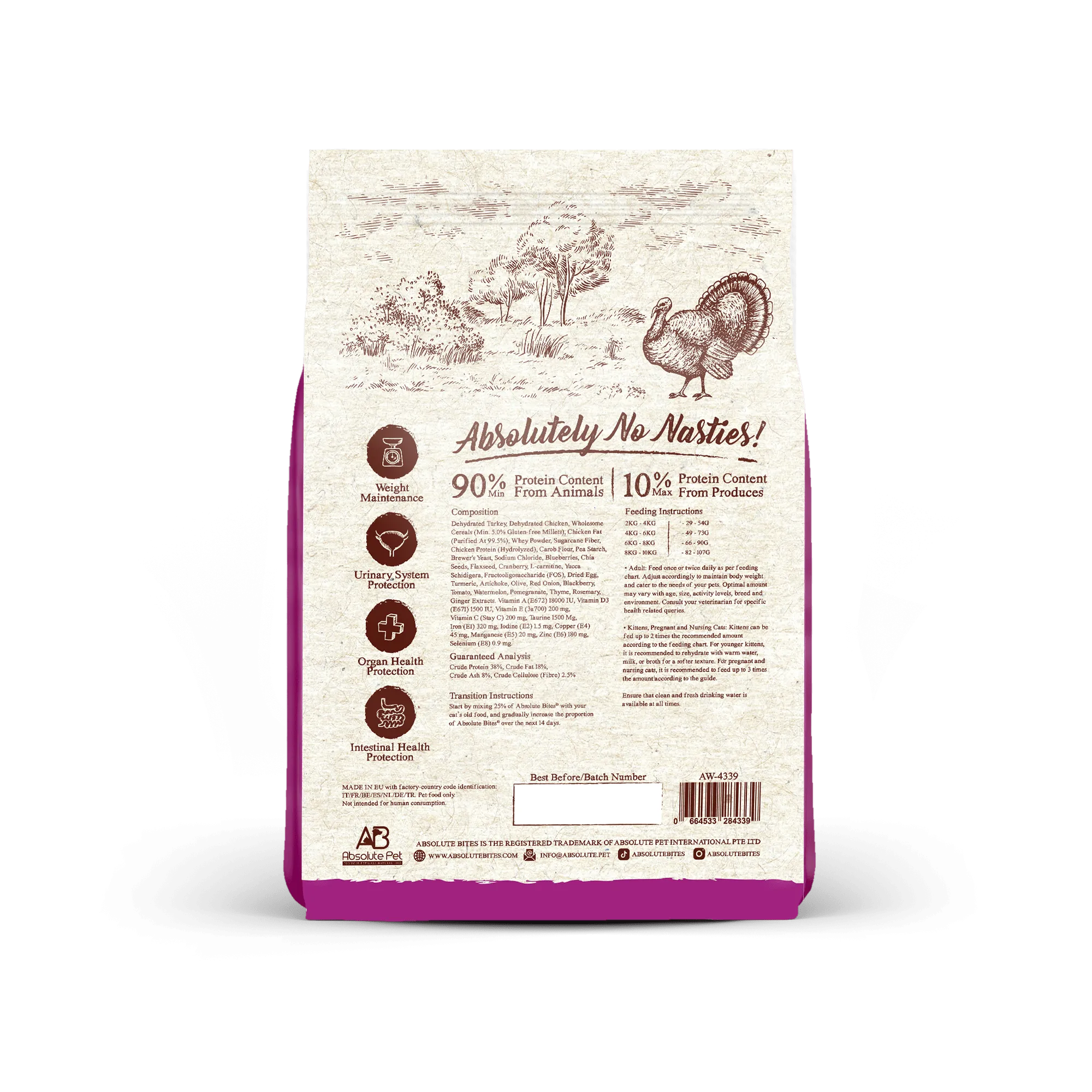 Absolute Bites Wild Age Dry Cat Food - Turkey (3.3lbs)