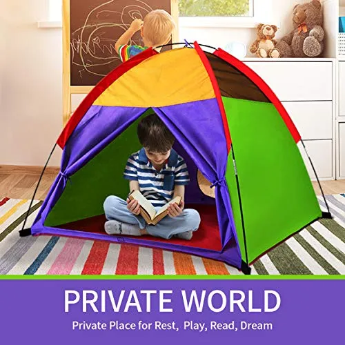 Alvantor Kids Tents Indoor Children Play Tent For Toddler Tent For Kids Pop Up Tent Boys Girls Toys Indoor Outdoor Playhouse Camping Playground 8010 Rainbow 48”x48”x42"