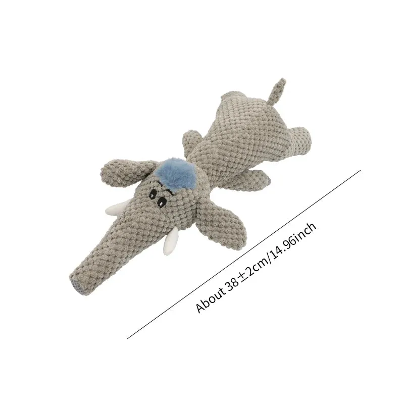 Animal-Shaped Cornvelvet Plush Dog Toy – Bite-Resistant Chew Toy with Sound