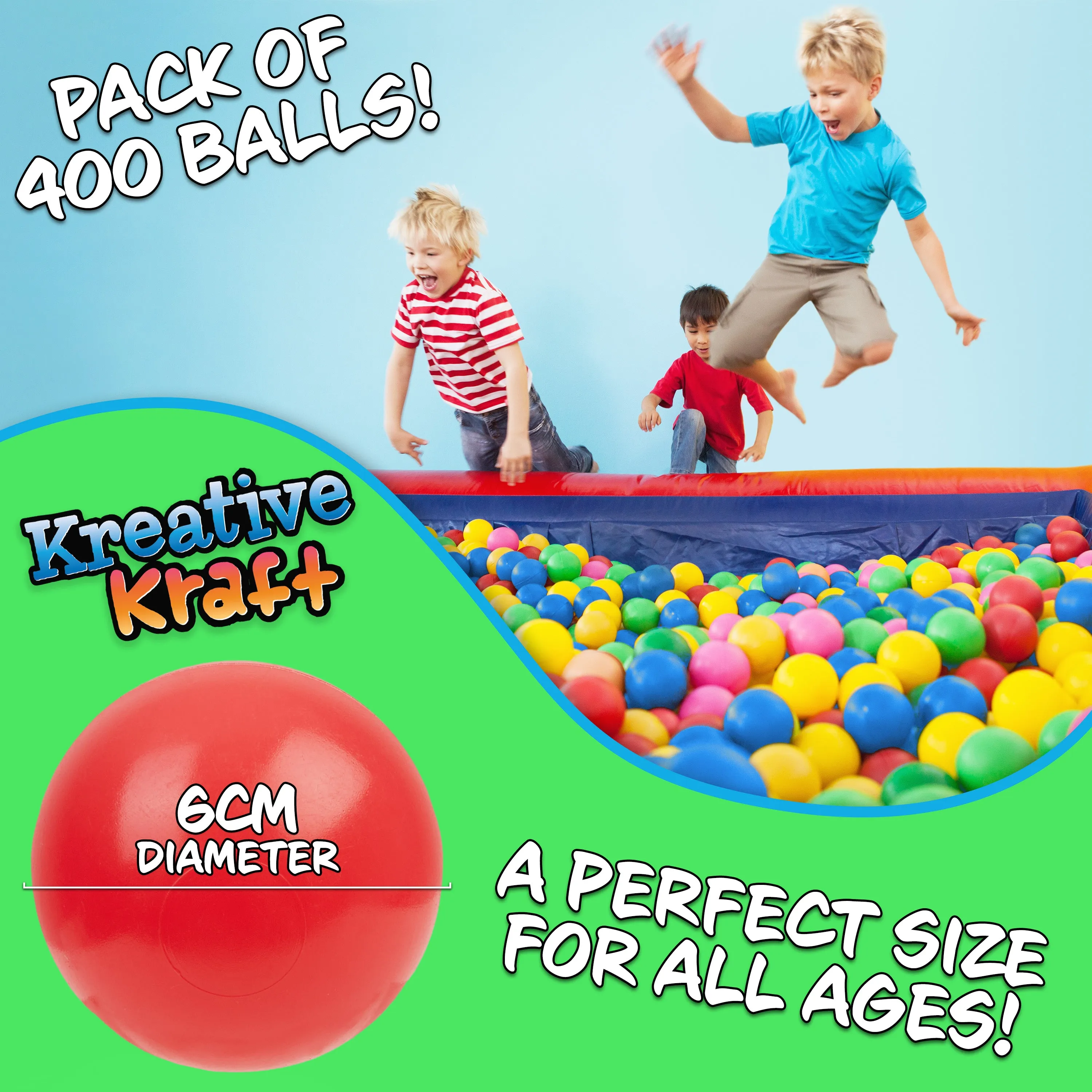 Ball Pit Balls Summer Outdoor Indoor Soft Balls - 400 Balls