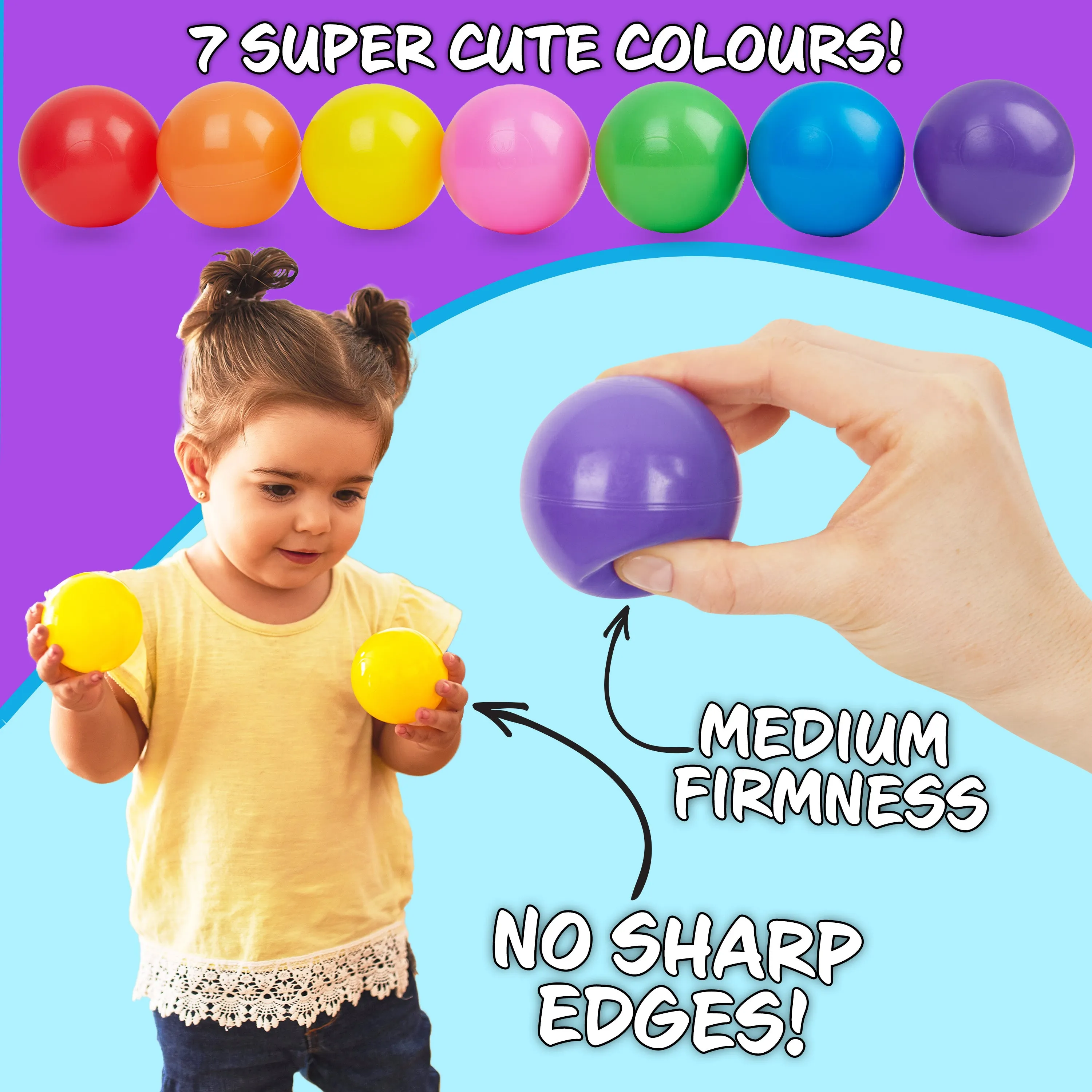 Ball Pit Balls Summer Outdoor Indoor Soft Balls for Kids - 500 BALLS