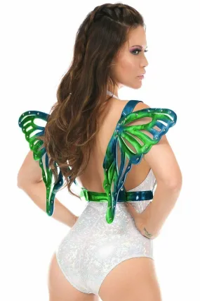 Blue with Teal Hologram Large Butterfly Wing Body Harness