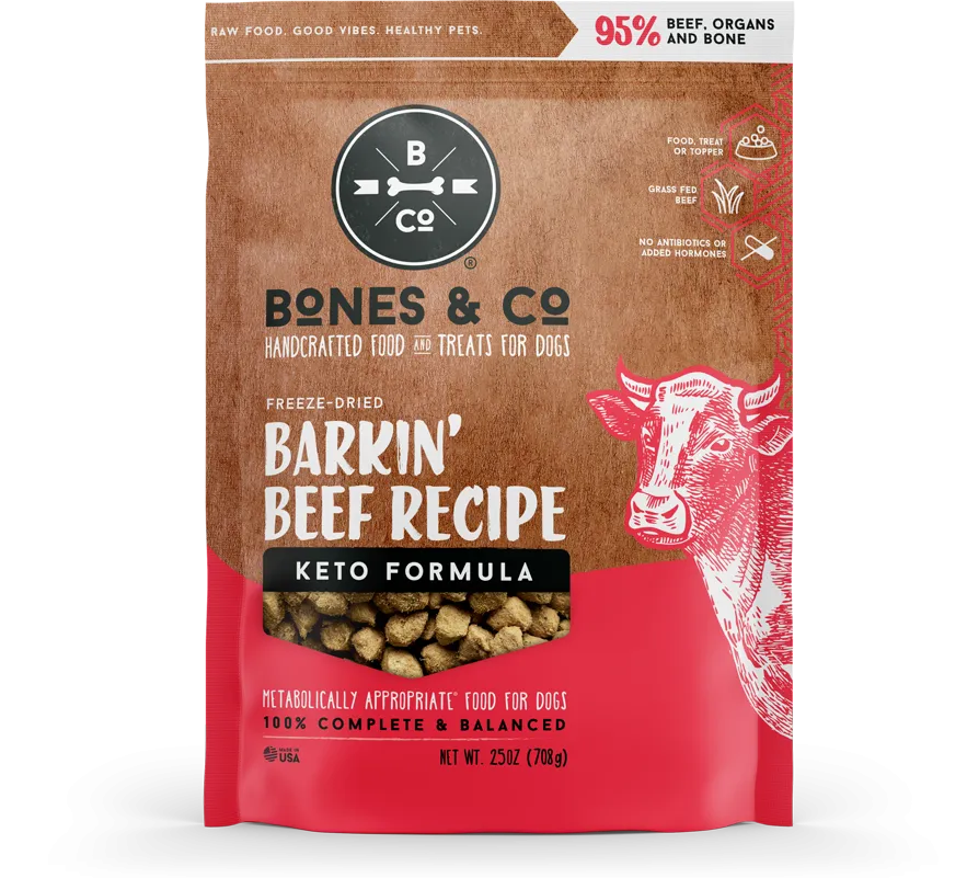 Bones & Co Barkin' Beef Recipe 25-oz, Freeze-Dried Dog Food