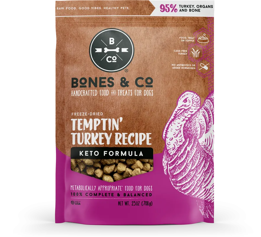 Bones & Co Temptin' Turkey Recipe 25-oz, Freeze-Dried Dog Food