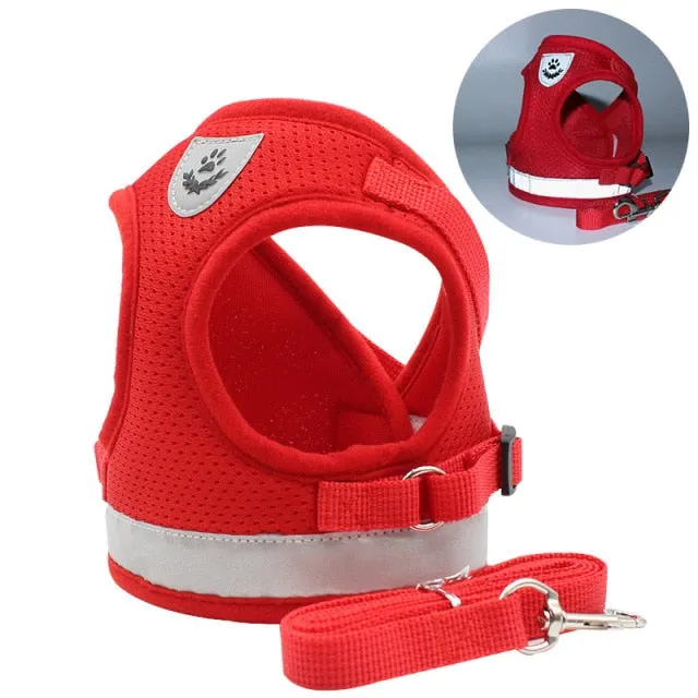 Breathable Harness And Leash Vest Adjustable Easy Control