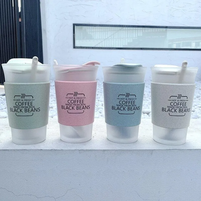 Chic 400ml Korean Glass Water Bottles - Stylish Hydration Essentials for Students