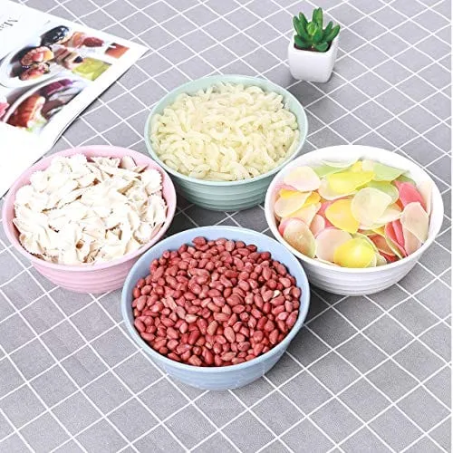 DUOLUV Unbreakable Cereal Bowls - Wheat Straw Fiber Lightweight Bowl Sets 4 - Dishwasher & Microwave Safe - for,Rice,Soup Bowls (30 OZ)