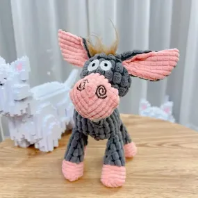 Durable Donkey-Shaped Dog Toy with Squeaker for Dental Health and Interactive Play