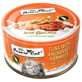 Fussie Cat Tuna with Anchovies Formula in Goat Milk Gravy Canned Cat Food 2.47oz