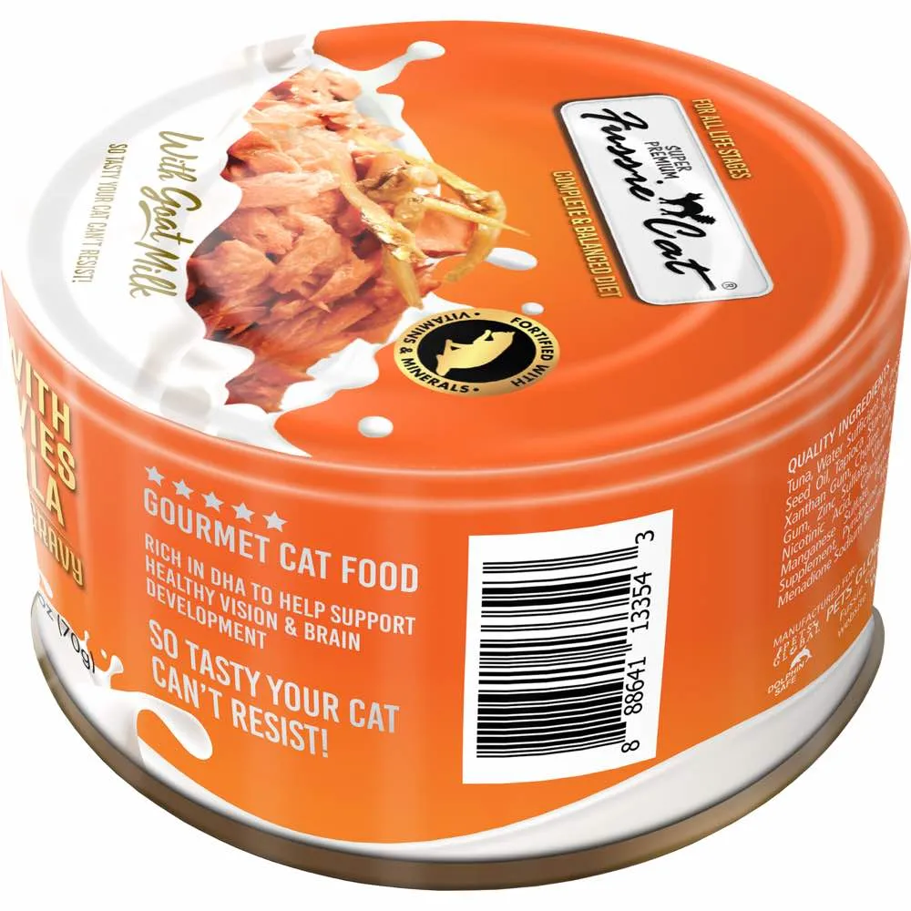 Fussie Cat Tuna with Anchovies Formula in Goat Milk Gravy Canned Cat Food 2.47oz
