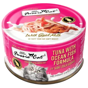 Fussie Cat Tuna with Oceanfish Formula in Goat Milk Gravy Canned Cat Food