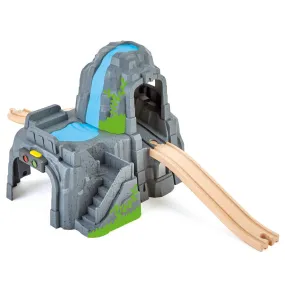 Hape Light & Sound Mountain Tunnel Set - Interactive Train Track with Rock Formation