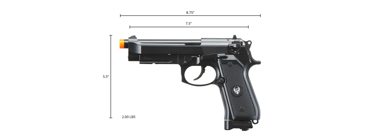 HFC Metal Full-Automatic M9 Co2 Gas Blowback Airsoft Pistol (Color: Black)