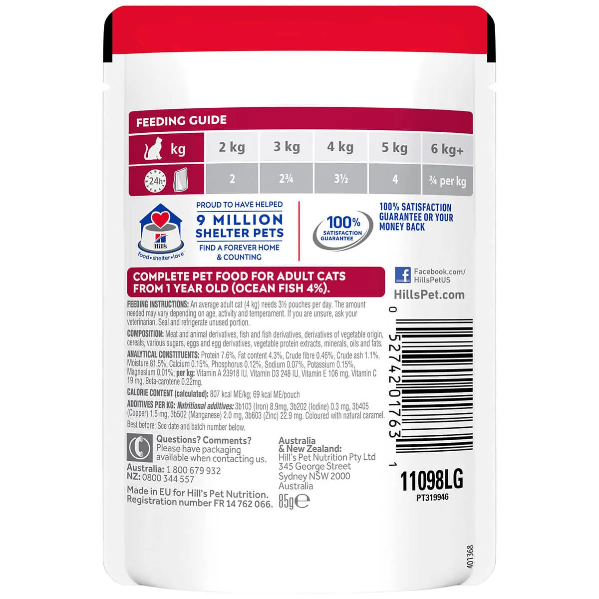Hill's Science Diet Adult Ocean Fish Pouches Wet Cat Food 85G