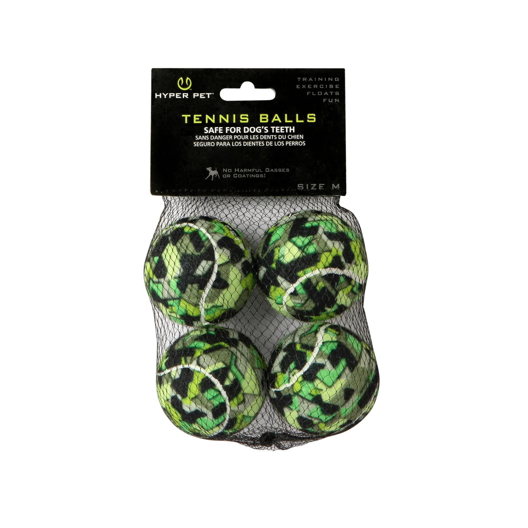Hyper Pet Camo Tennis Ball 4 Pack