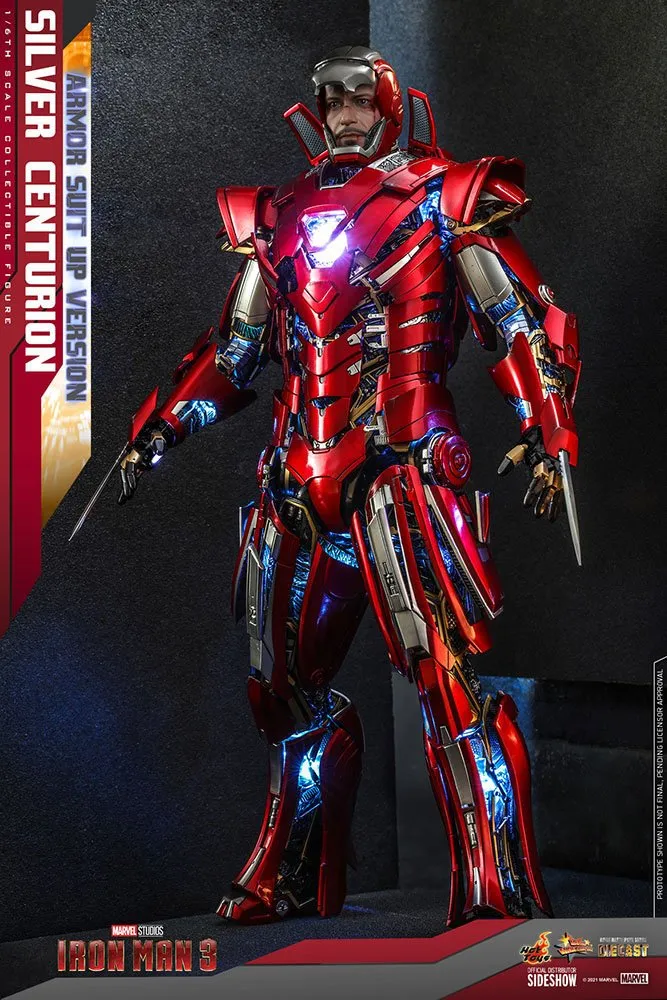 Iron Man 3 Movie Masterpiece Action Figure 1/6 Silver Centurion (Armor Suit Up Version) 32 Cm
