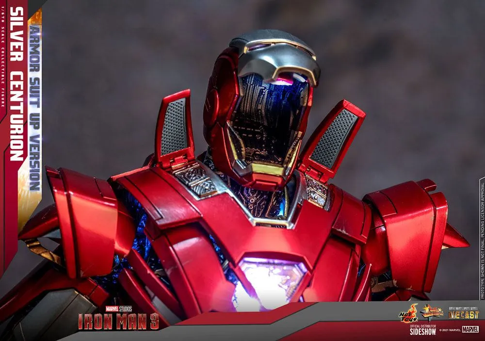 Iron Man 3 Movie Masterpiece Action Figure 1/6 Silver Centurion (Armor Suit Up Version) 32 Cm