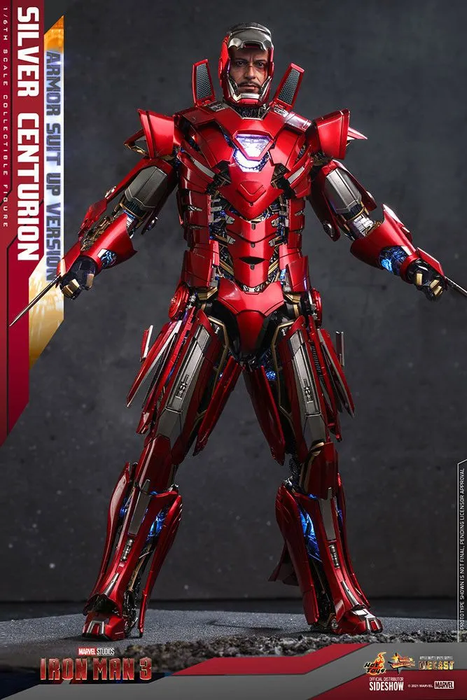Iron Man 3 Movie Masterpiece Action Figure 1/6 Silver Centurion (Armor Suit Up Version) 32 Cm