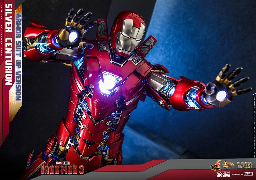 Iron Man 3 Movie Masterpiece Action Figure 1/6 Silver Centurion (Armor Suit Up Version) 32 Cm