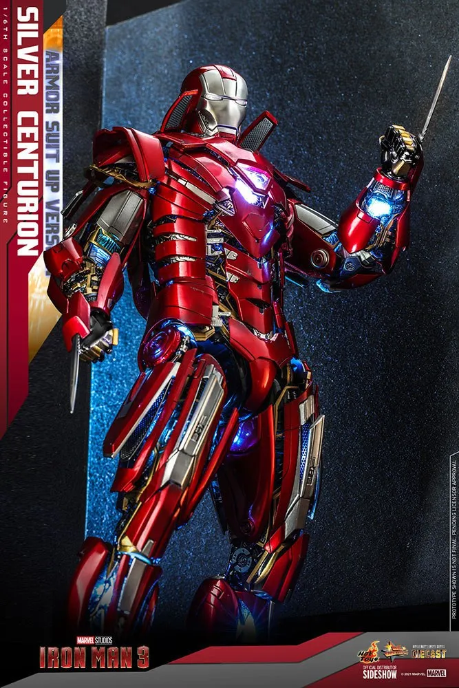 Iron Man 3 Movie Masterpiece Action Figure 1/6 Silver Centurion (Armor Suit Up Version) 32 Cm