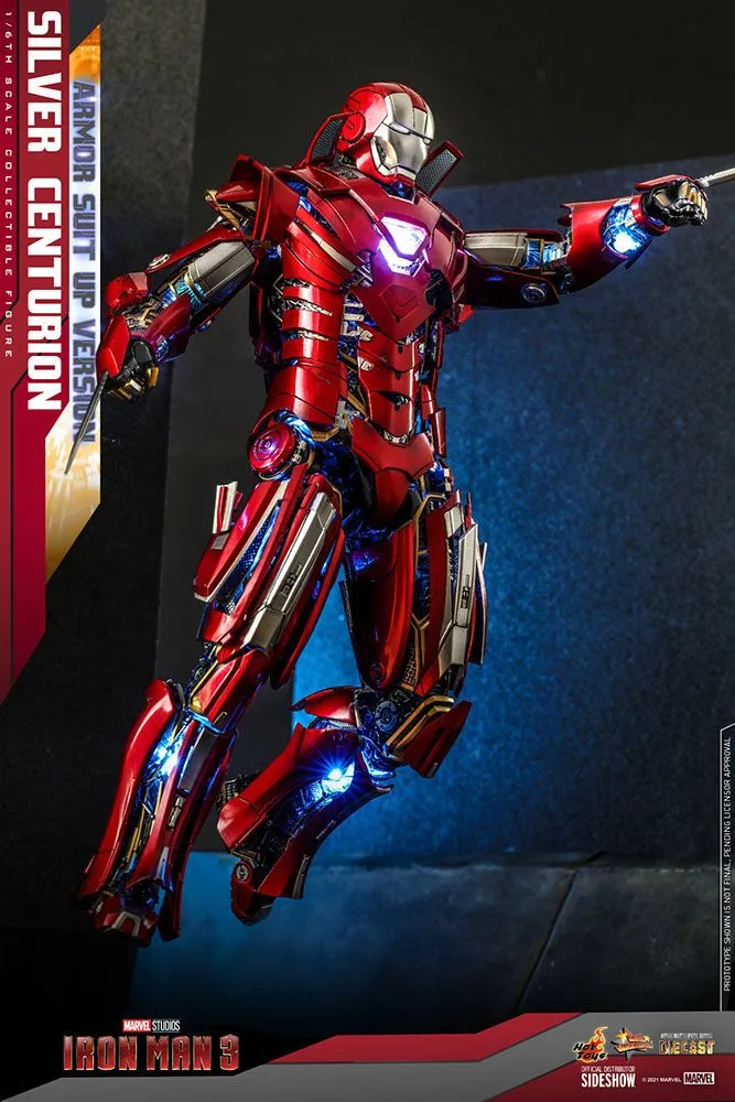 Iron Man 3 Movie Masterpiece Action Figure 1/6 Silver Centurion (Armor Suit Up Version) 32 Cm