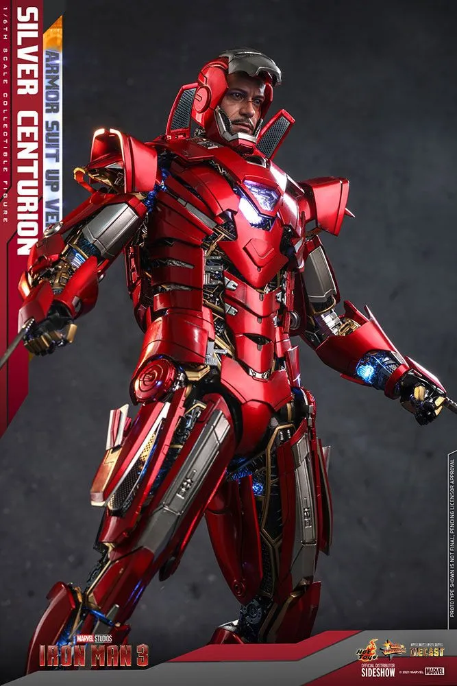 Iron Man 3 Movie Masterpiece Action Figure 1/6 Silver Centurion (Armor Suit Up Version) 32 Cm