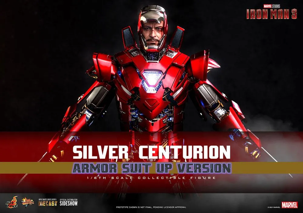 Iron Man 3 Movie Masterpiece Action Figure 1/6 Silver Centurion (Armor Suit Up Version) 32 Cm
