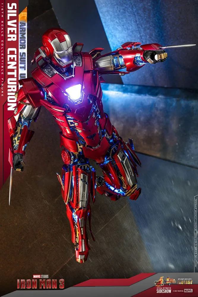Iron Man 3 Movie Masterpiece Action Figure 1/6 Silver Centurion (Armor Suit Up Version) 32 Cm