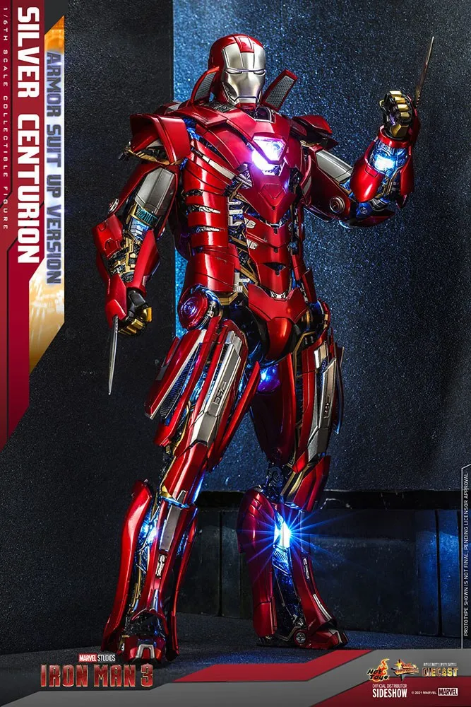 Iron Man 3 Movie Masterpiece Action Figure 1/6 Silver Centurion (Armor Suit Up Version) 32 Cm