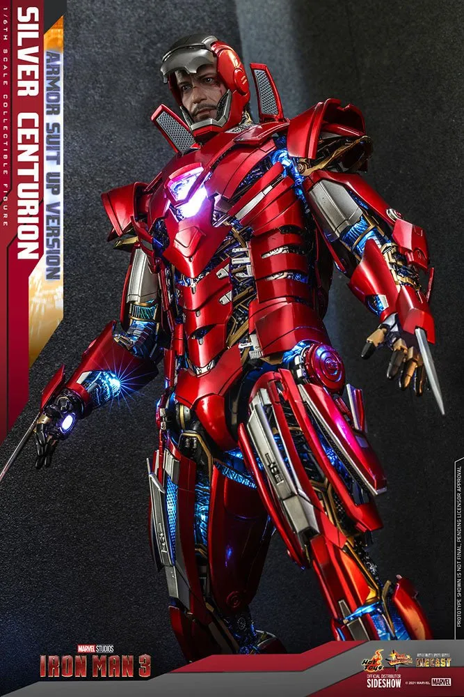 Iron Man 3 Movie Masterpiece Action Figure 1/6 Silver Centurion (Armor Suit Up Version) 32 Cm
