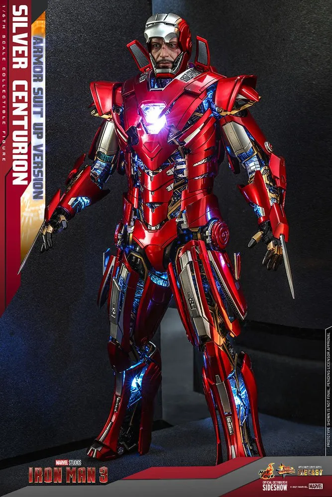 Iron Man 3 Movie Masterpiece Action Figure 1/6 Silver Centurion (Armor Suit Up Version) 32 Cm
