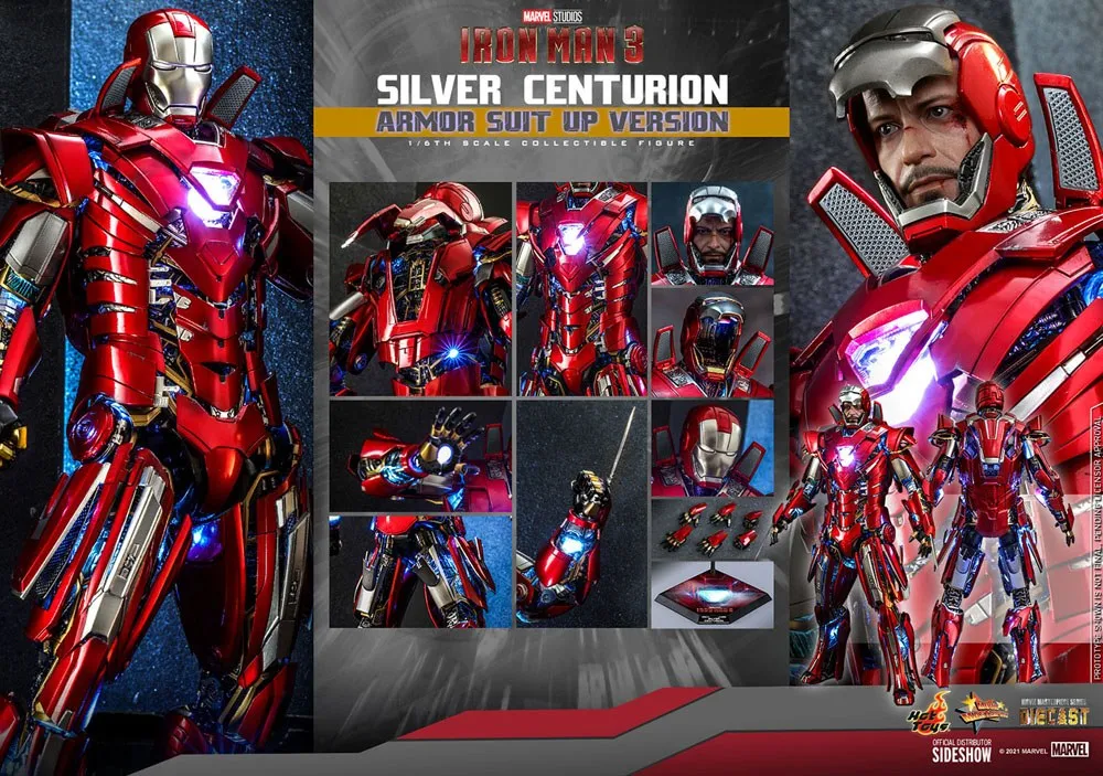 Iron Man 3 Movie Masterpiece Action Figure 1/6 Silver Centurion (Armor Suit Up Version) 32 Cm