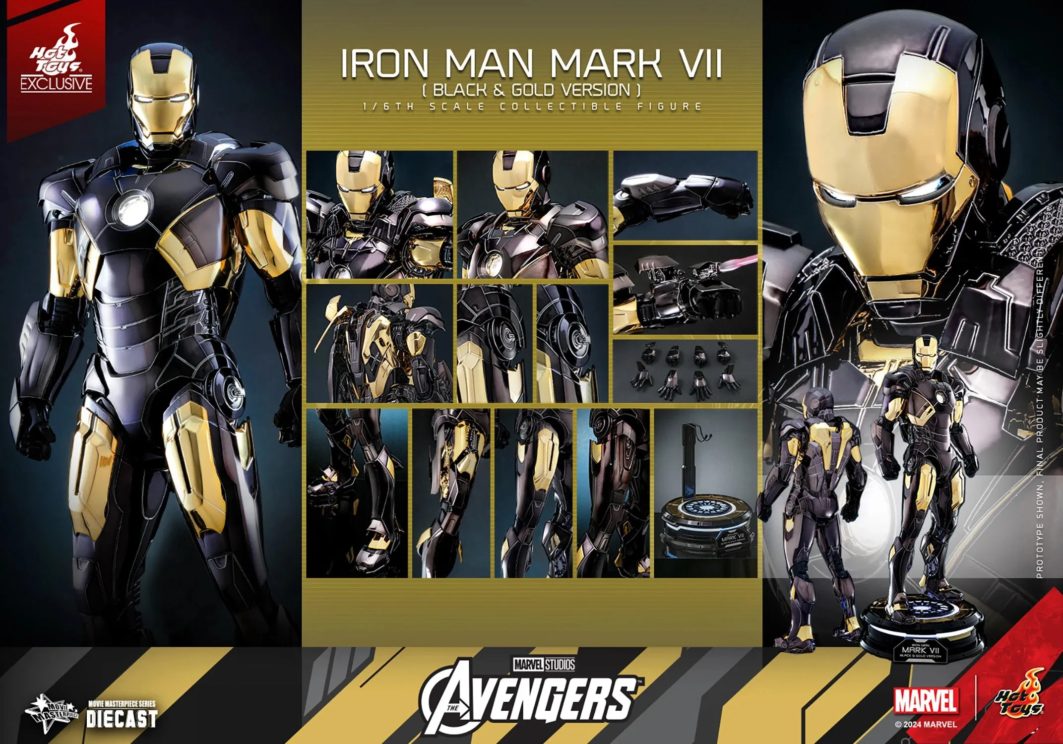 Iron Man Mark VII (Black & Gold Version) Hot Toys Exclusive Collectible Figure