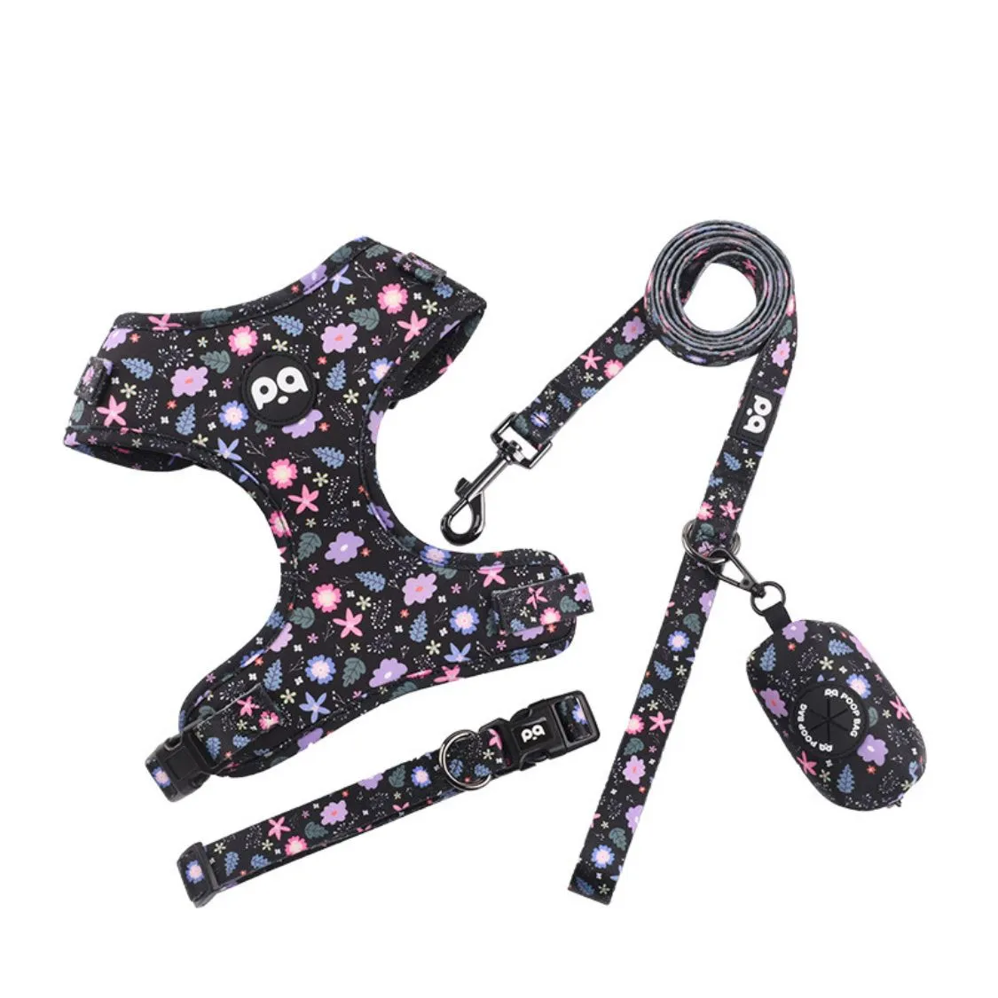 LeashLab Adjustable Frenchie Harness and Leash Set