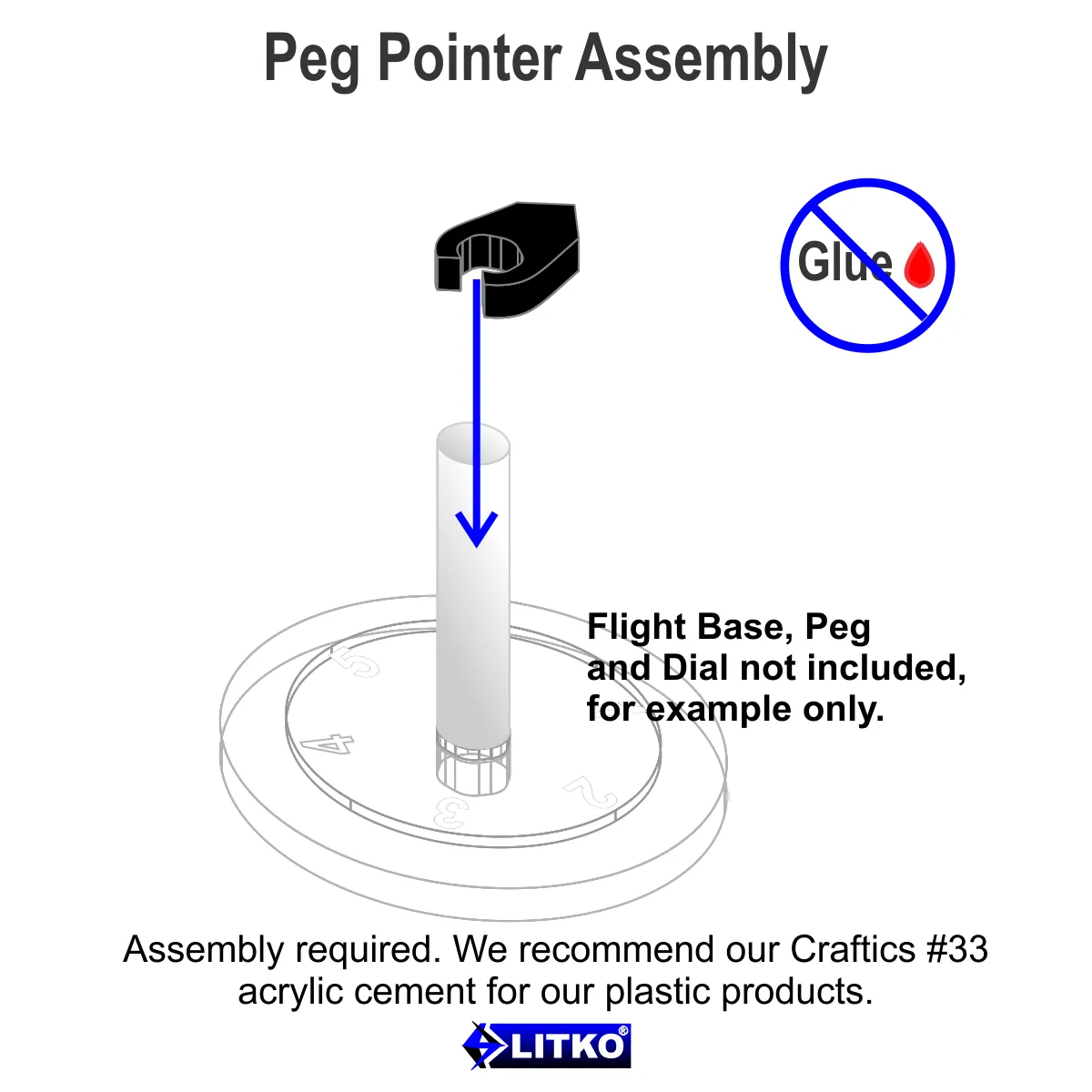LITKO Heavy Duty Peg Pointers, Black (5)