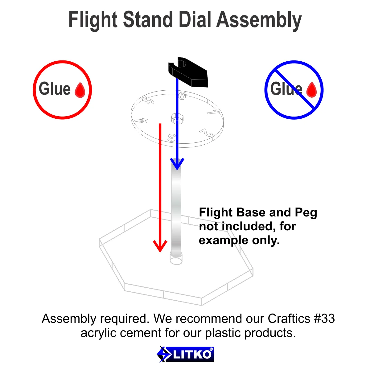 LITKO Standard Flight Stand Dials 1-6 with Pointers (10)