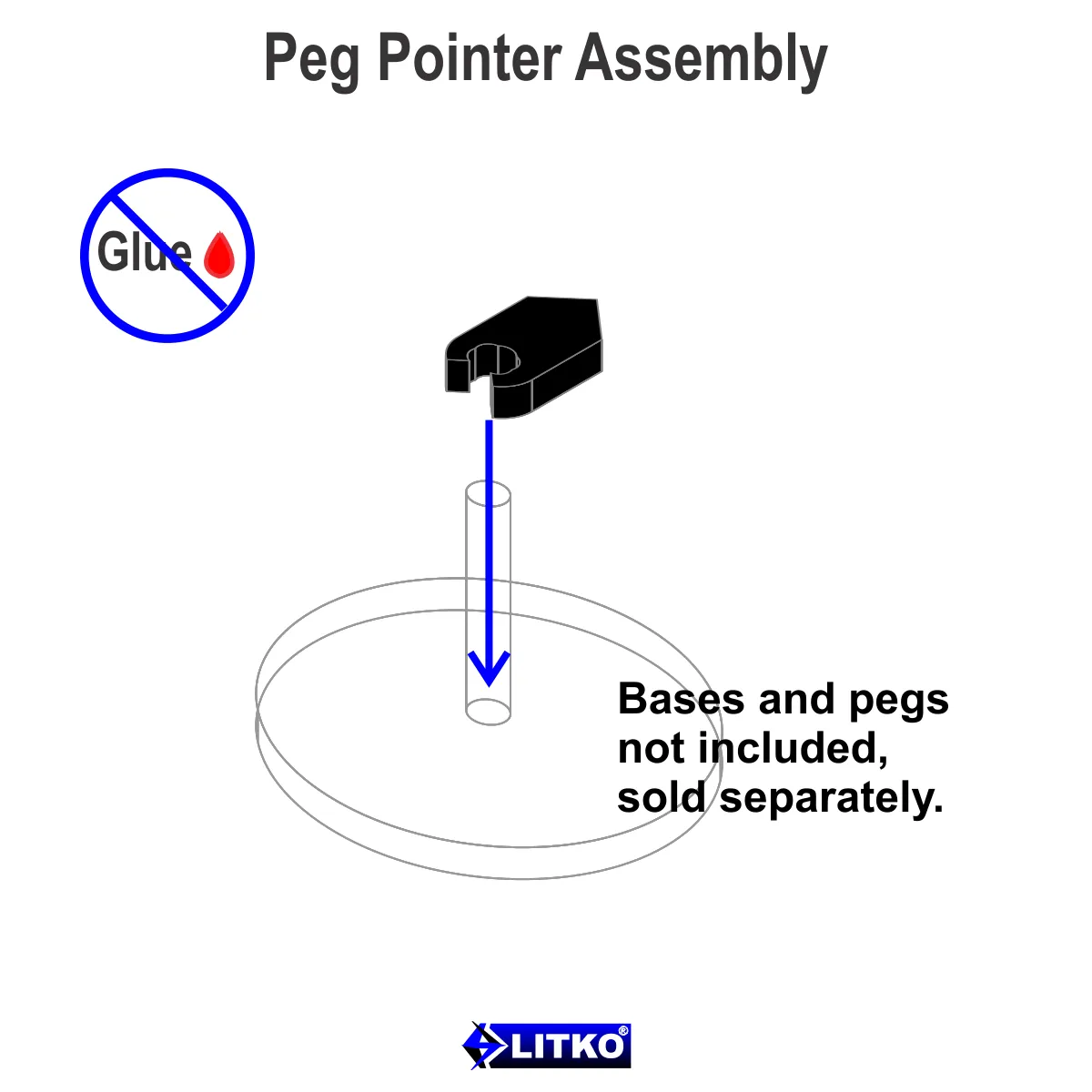 LITKO Standard Peg Pointers, Black (10)
