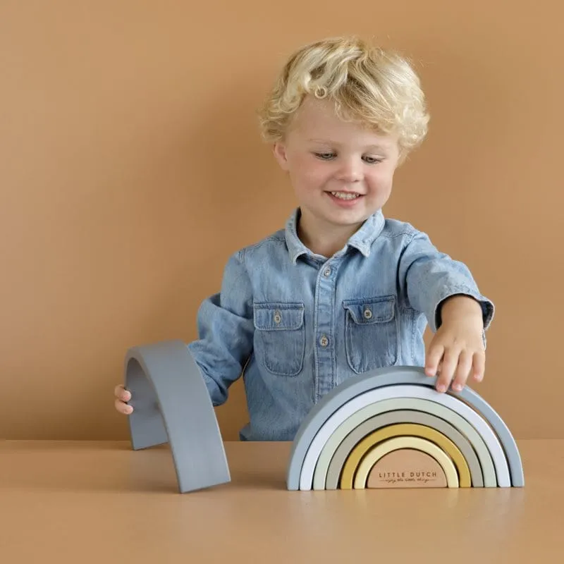 Little Dutch Wooden Rainbow Stacker (Blue)