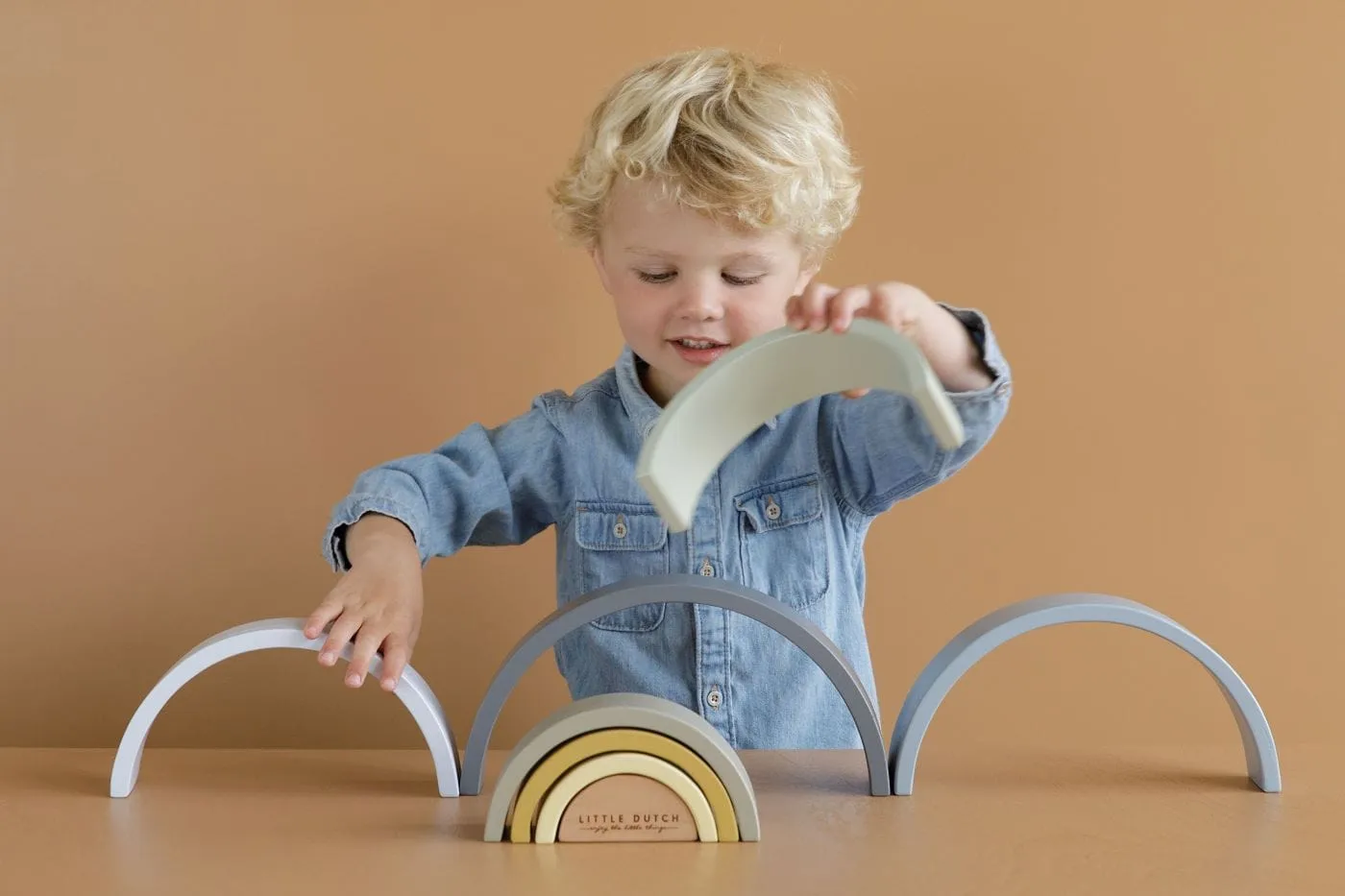 Little Dutch Wooden Rainbow Stacker (Blue)