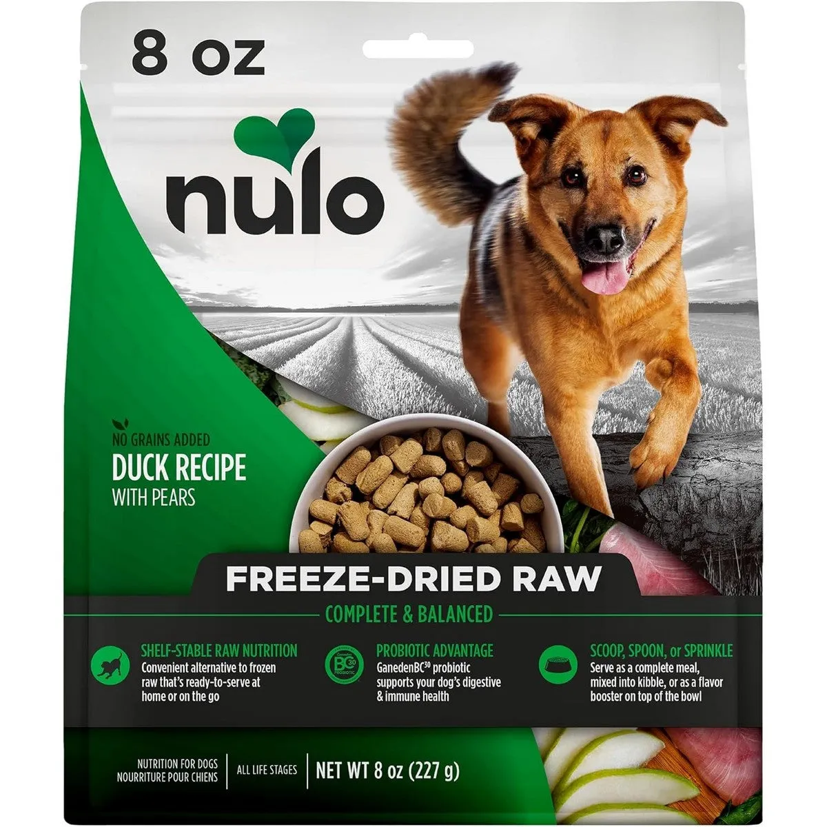 Nulo Freeze-Dried Raw Duck & Pears Dog Food 8oz
